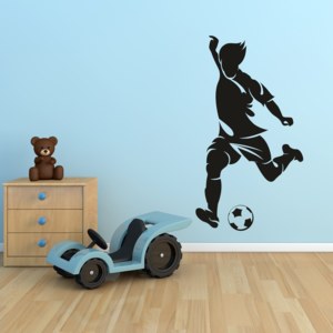 Samolepka na zeď - Kopající fotbalista (52x95 cm)