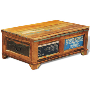 Úložný box / konferenční stolek z recyklovaného dřeva, vintage styl