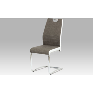 Artium Jídelní židle | látka a koženka | chrom | 44x43x98x47cm Barva: lanýžová