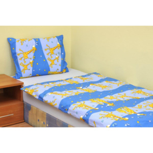 BROTEX Povlečení dětské bavlna velká postel Žirafa modrá, Výběr zapínání: zipový uzávěr Výběr zapínání:: zipový uzávěr