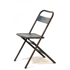 Kovová skládací židle, antik, 40x50x77cm