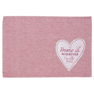 Textilní růžové prostírání My Lovely Home 48*33 cm - sada 6 kusů Clayre & Eef
