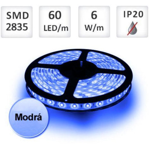 PremiumLED LED pásek MODRÝ 1m 60xSMD2835 6W/m