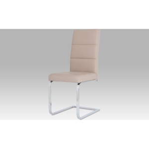 Artium Jídelní židle koženka | chromová podnož Barva: cappuccino