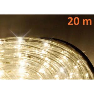LED světelný kabel 20 m - teple bílá, 480 diod - OEM D01036