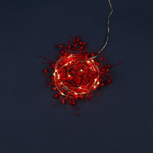 Xmas King LED dekorace perličky červené, 30LED/1,5m, interiér