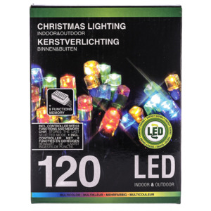Vánoční světelný řetěz, barevný, 120 LED, 2200 cm