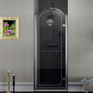 ANTIQUE sprchové dveře 900mm, pravé, čiré sklo s dekorem, chrom GQ1690R