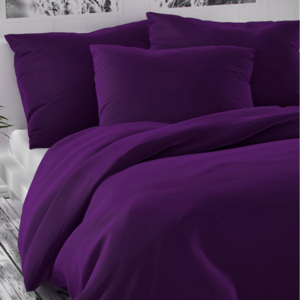Kvalitex Saténové povlečení Luxury Collection tmavě fialová, 140 x 220 cm, 70 x 90 cm