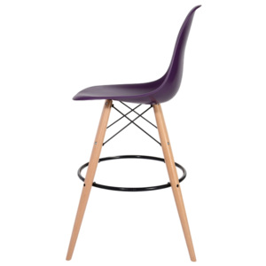 KHome Barová židle DSW WOOD fialovo purpurová č.39 - základ je z bukového dřeva