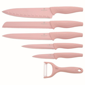 Sada nožů s nepřilnavým povrchem 6 ks Pastel Chef Line růžová - Blaumann