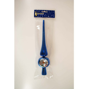 Vánoční špice s reflektorem modrá, 28 cm