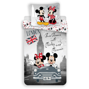 Jerry Fabrics Bavlněné povlečení Mickey & Minnie In Love, 140 x 200 cm, 70 x 90 cm