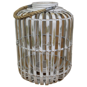 Bílá lucerna z bambusu HSM Collection Capsule, ⌀ 33 cm