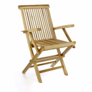 Zahradní židle DIVERO skládací - týkové dřevo - Divero D47298