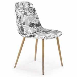 Halmar Jídelní židle K220, vícebarevná - noviny/medový dub