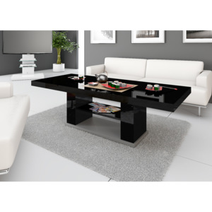 Konferenční stolek MATERA 2 (černá lesk/šedá lesk) (Luxusní konferenční stolek ve vysokém lesku)