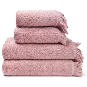 Set 2 růžových bavlněných ručníků a 2 osušek Casa Di Bassi Riad