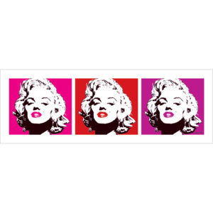 Obraz, Reprodukce - Marilyn Monroe - Red Triptych, (33 x 95 cm)
