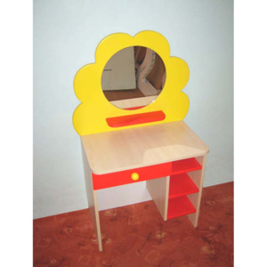 Dřevěná dětská toaletka se zrcadlem ve tvaru květiny - Hračky Rydlo