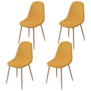Jídelní židle 4 ks textilní žluté