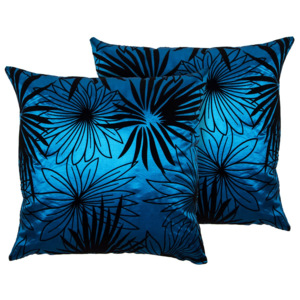 Jahu Povlak na polštářek Basic Květy modrá, 40 x 40 cm, sada 2 ks
