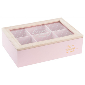 Krabička na čaj - ENJOY TODAY - růžová