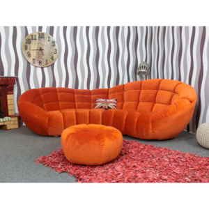 (1775) BLAIR II - Design sofa oranžová + taburet