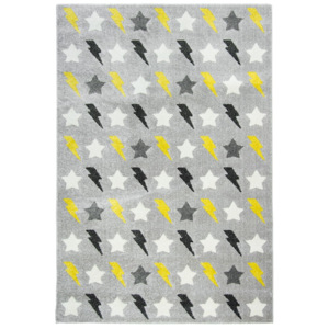 Dětský ručně vyrobený šedý koberec Nattiot Bolt, 120 x 170 cm