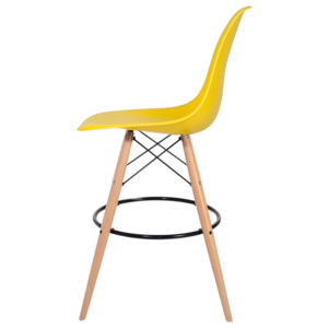 KHome Barová židle DSW WOOD sluneční žlutá č.09 - základ je z bukového dřeva