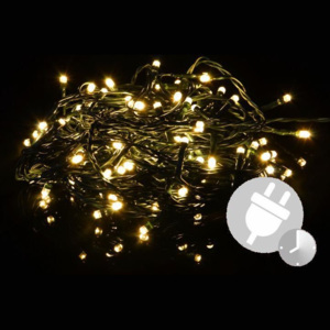Vánoční LED osvětlení 10 m - teple bílé 100 LED s časovačem - OEM D33557