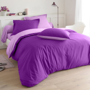 Blancheporte Dvoubarevné povlečení, bavlna zn. Colombine purpurová/levandulová povlak na polštář 63x63cm