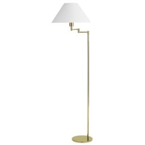 Lamp Gustaf LAMPGUSTAF, Stojací lampa, kov/tkanina, bílý/mosaz, E27, 1x60W, Swing, 099221