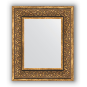 Zrcadlo v rámu, bronzový monogram, 49x59 cm