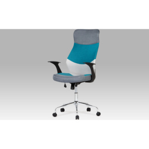 Artium Kancelářská židle | látka mix barev | chrom | houpací mechanismus Barva: modrá