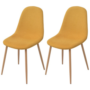 Jídelní židle 2 ks textilní žluté