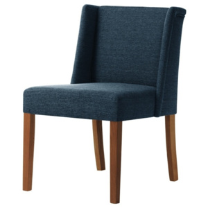 Modrá židle s tmavě hnědými nohami z bukového dřeva Ted Lapidus Maison Zeste