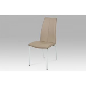 Jídelní židle DCL-577 CAP chrom / koženka cappuccino Autronic