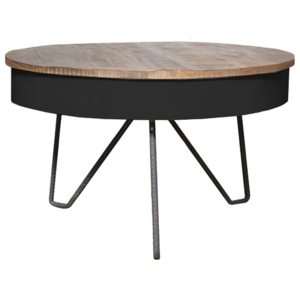 Černý konferenční stolek s deskou z mangového dřeva LABEL51 Saria