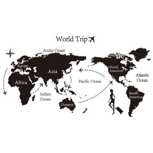 Samolepicí dekorace World trip mapa světa