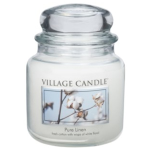 Village Candle Vonná svíčka ve skle, Čisté prádlo - Pure Linen, 397 g