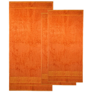Sada Bamboo Premium osuška a ručník oranžová, 70 x 140 cm, 2x 50 x 100 cm