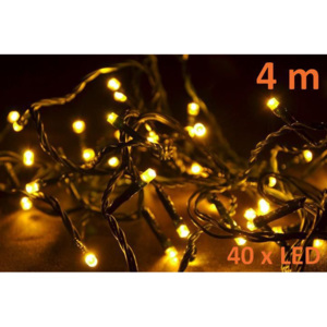 Vánoční LED osvětlení 4m - teple bílá, 40 diod - OEM D05953
