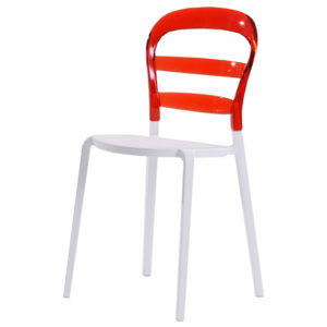KHome Židle CARMEN červená - opěradlo polykarbonát
