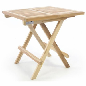 Skládací zahradní stolek DIVERO - týkové dřevo neošetřené - 50 cm - Divero D47271