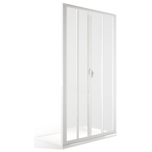 XXL sprchové dveře ROLTECHNIK SMD2 pro instalaci do niky 1300, Bílá / Chinchilla 354-1300000-04-03