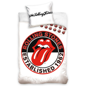 TipTrade Bavlněné povlečení Rolling Stones white, 140 x 200 cm, 70 x 90 cm