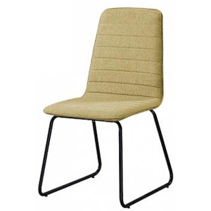 Jídelní židle DANUTA, zelenožlutá látka / černý kov