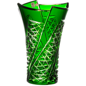Váza Fan, barva zelená, výška 280 mm