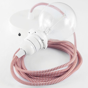 Kabel s objímkou E27-60W, 2 m KOZIOL (Barva červená / bílá)